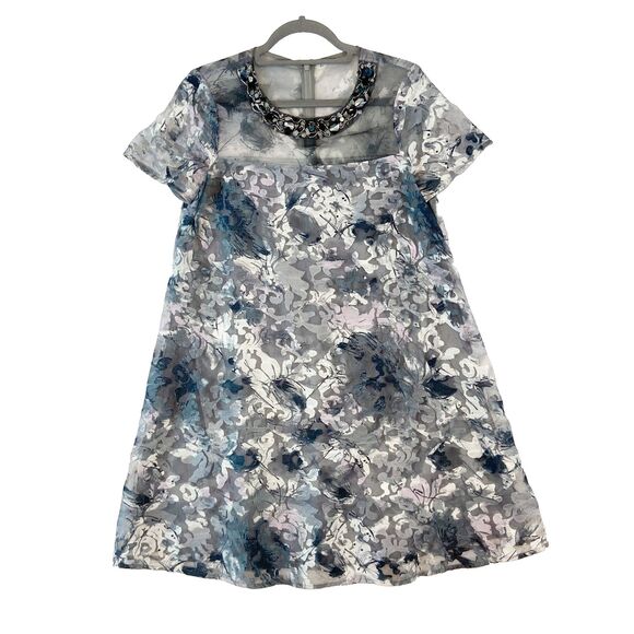 Badgley Mischka Dresses & Skirts - Badgley Mischka Dress Women's Size 6 Shift Beaded Neckline‎ Short Sleeve